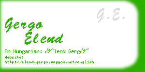 gergo elend business card